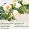 6.4 Ft Fuller Flower Garland with Light Butterfly, Artificial Eucalyptus Garland with Champagne Flowers Fake Rose Camellia Vine for Table Centerpiece Wedding Arch Room Decor